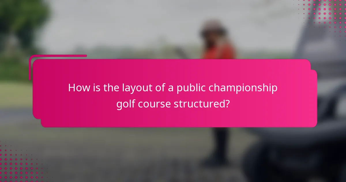 How is the layout of a public championship golf course structured?