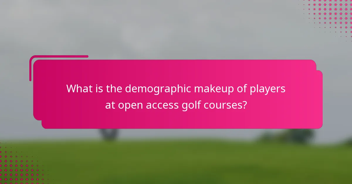 What is the demographic makeup of players at open access golf courses?